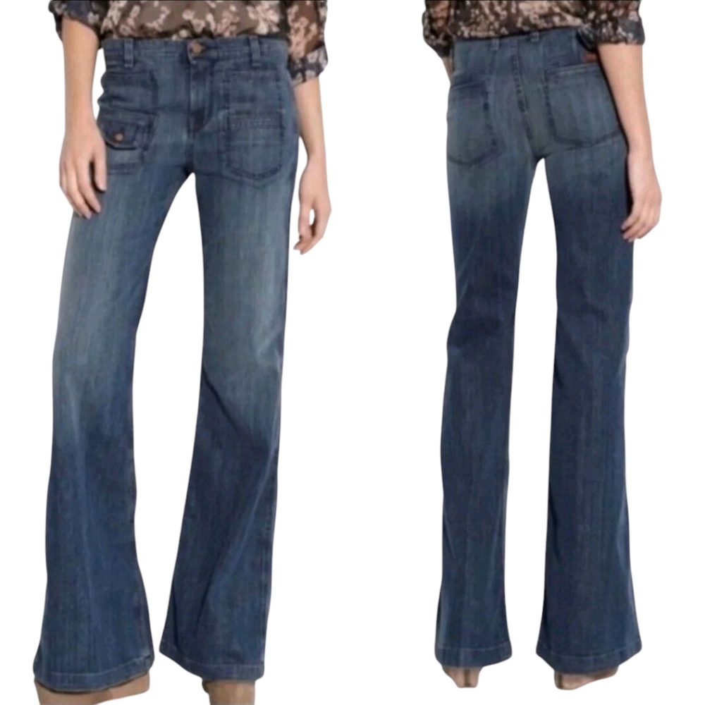 7 For All Mankind Blue Flare Jeans